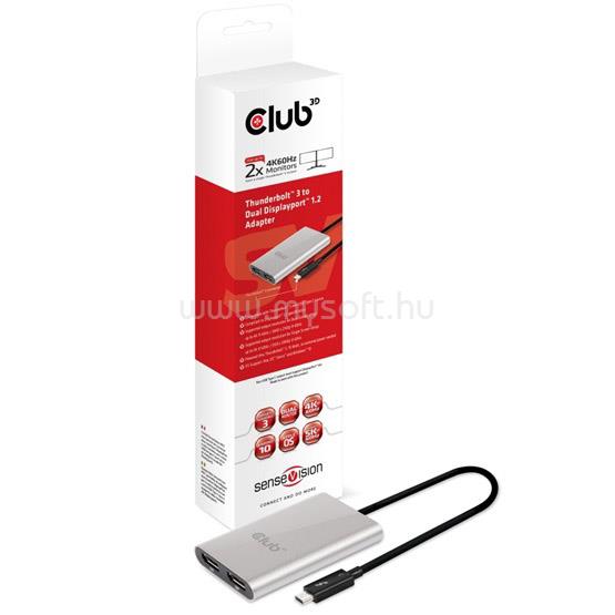 CLUB3D ThunderboltT 3 to Dual DisplayPortT 1.2 4K60Hz UHD Adapter