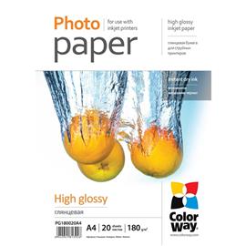 COLORWAY Fotópapír, magasfényű (high glossy), 180 g/m2, A4, 20 lap PG180020A4 small