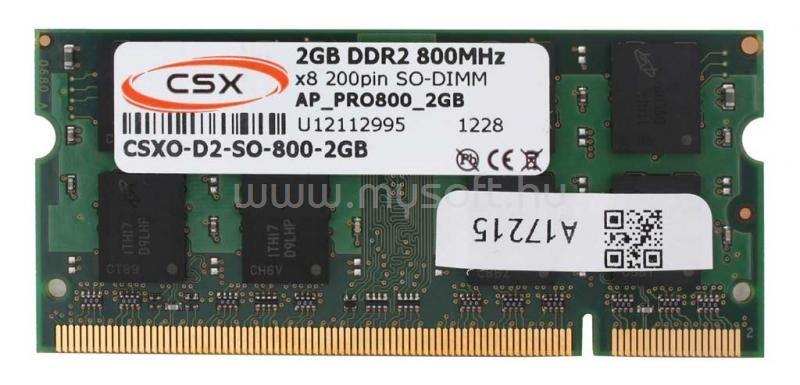 CSX SODIMM memória 2GB DDR2 800MHz