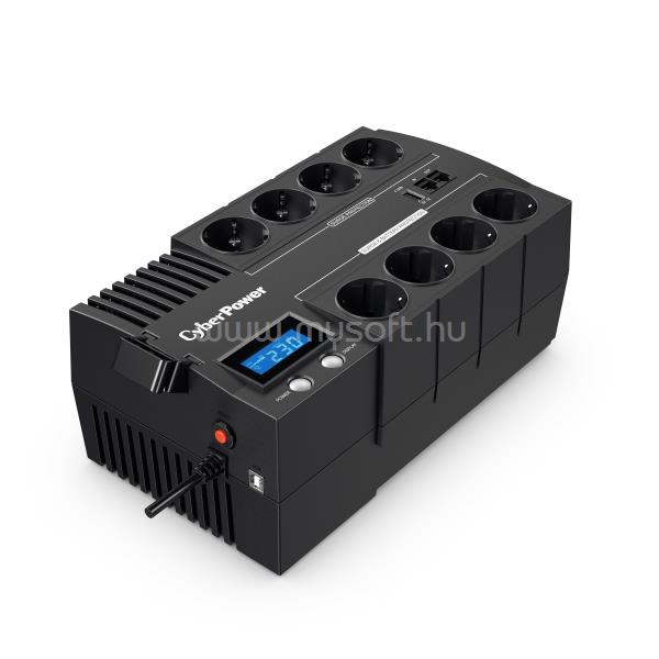 CYBERPOWER UPS BR1000ELCD (8 aljzat) 1000VA 600W, 230V szünetmentes elosztósor + USB LINE-INTERACTIVE