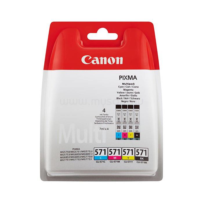 CANON Patron CLI-571BK/C/M/Y Fekete/Cián/Magenta/Sárga multipakk (4x7ml)