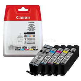 CANON Patron PGI-580PGBK/ CLI-581BK/C/M/Y Pigment Fekete/Fekete/Cián/Magenta/Sárga multipakk (1x11,2ml/4x8,3ml) 2078C005 small