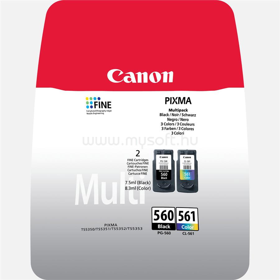 CANON Patron PG-560BK/ CL-561Color Fekete/Színes multipakk (1x7,5ml/1x8,3ml)