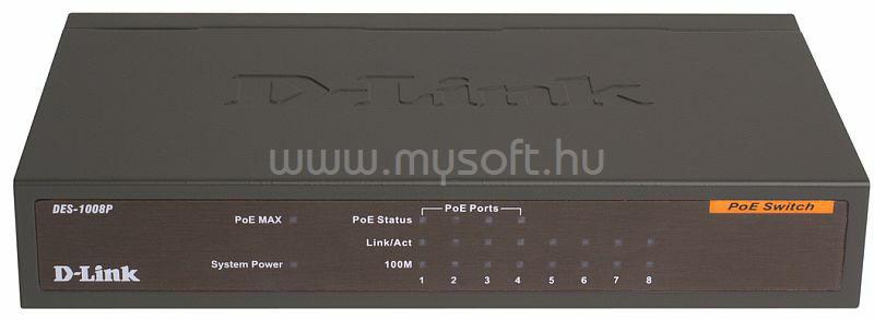 D-LINK 8-port 10/100 Desktop Switch w/ 4 PoE Ports DES-1008P large