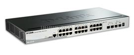 D-LINK 28-Port Gigabit Stackable Smart Managed Switch including 2 10G SFP+ and 2 SFP ports (smart fans) DGS-1510-28 small
