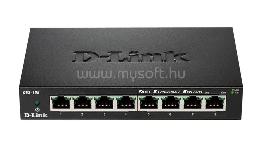 D-LINK DES-108 Switch 8x100Mbps fémházas