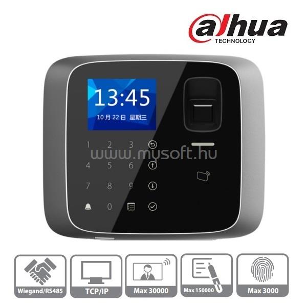 DAHUA ASI1212A(V2) 2,4"TFT, RFID(13,56MHz)+kód+ujjlenyomat, RS-485/Wiegand/RJ45, I/O, IP55 beléptető vezérlő