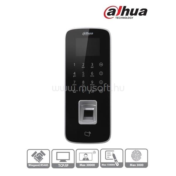 DAHUA ASI1212D LCD kijelző, Mifare(13,56MHz)+kód+ujjlenyomat olvasó beléptető vezérlő