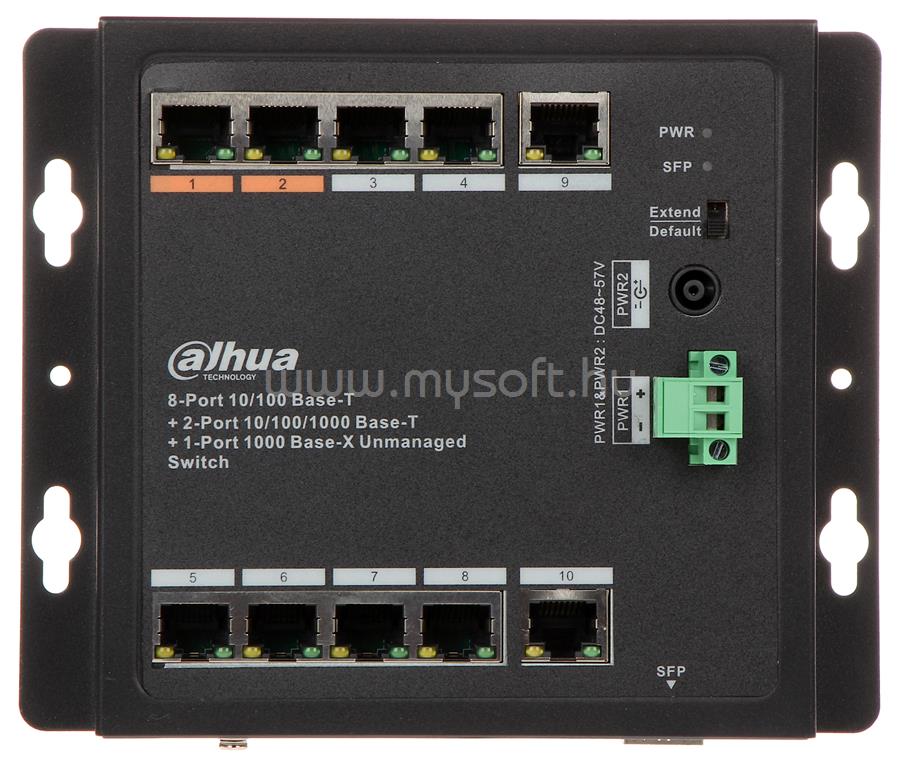 DAHUA Menedzselhető PoE switch Fali - PFS3111-8ET-96-F (8 port 100Mbps PoE (96W) + 2port 1Gbps + 1 SFP)