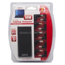 DELIGHT Univerzális 90W laptop/notebook töltő adapter tápkábellel 55360 small