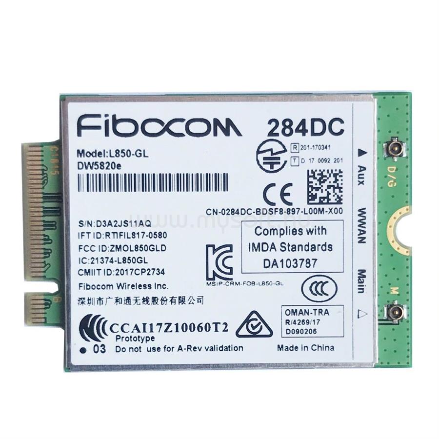 DELL Wireless 5820E Card 4G/LTE Latitude 5300, 5400, 5401, 5500, 5501 szériához