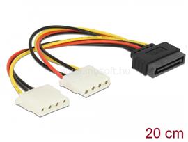 DELOCK 15pin SATA apa - 2 x 4pin Molex anya hálózati kábel - 0,2m DL65159 small