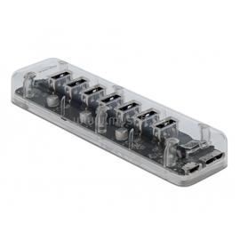 DELOCK 7 portos, átlátszó USB 3.0 Hub DL64088 small