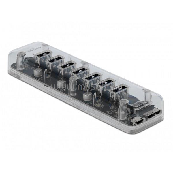 DELOCK 7 portos, átlátszó USB 3.0 Hub