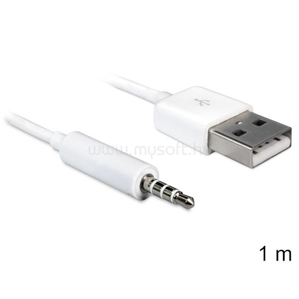 DELOCK 83182 USB-A apa > sztereó jack 3.5 mm apa 4 pin iPod Shuffle 1 m kábel