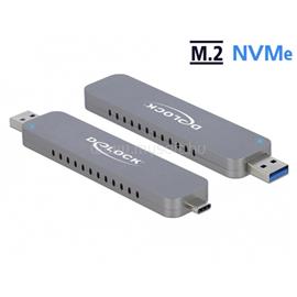 DELOCK Külső Ház M.2 NVMe PCIe SSD USB 3.1 Gen 2 Type-C és Type-A male DL42616 small