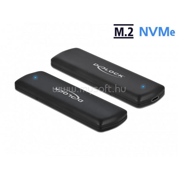 DELOCK Külső Ház M.2 NVMe PCIe SSD USB 3.1 Gen 2 Type-C female, tool free