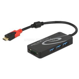 DELOCK USB 3.1 Gen 1 Type-C HUB 3x USB 3.0 Type-A + kártyaolvasó 2 slot DL62900 small