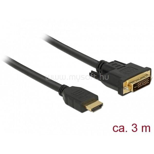 DELOCK kábel HDMI male to DVI 24+1 male kétirányú, 3m