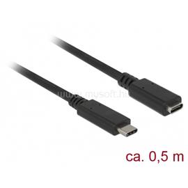 DELOCK kábel USB 3.1 Gen 1 Type-C male/female hosszabbító, 3A, 0.5m, fekete DL85532 small