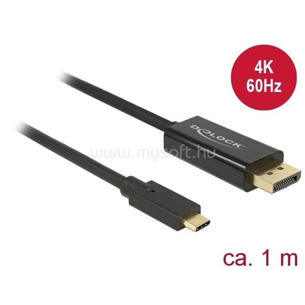 DELOCK kábel USB Type-C male to Displayport male (DP Alt Mode) 4K 60Hz, 1m, fekete