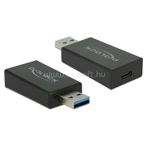 DELOCK Átalakító USB 3.1 Gen 2 Type-A male to USB Type-C female, aktív, fekete