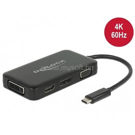 DELOCK Átalakító USB Type-C male to VGA / HDMI / DVI / Displayport female, fekete DL63929 small