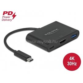 DELOCK Átalakító USB Type-C to HDMI 4K 30Hz, USB Type-A, USB Type-C PD DL64091 small