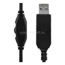 DELTACO USB Sztereo headset, HL-57, 40mm drivers, 32 ohm, 20Hz-20kHz, 96dB ? 3dB, FEKETE HL-57 small