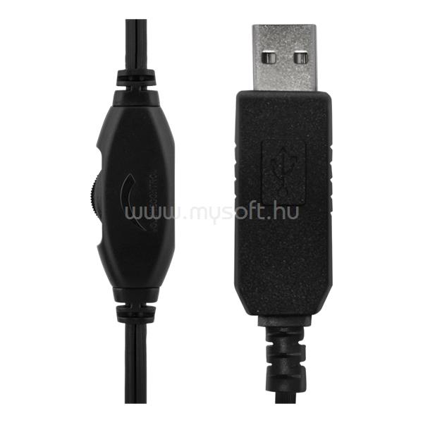 DELTACO USB Sztereo headset, HL-57, 40mm drivers, 32 ohm, 20Hz-20kHz, 96dB ? 3dB, FEKETE