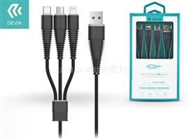 DEVIA Fish1 3 az 1-ben fekete Lightning - Micro USB - Type-C kábel ST300103 small