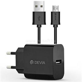DEVIA Smart 2.1A univerzális fekete hálózati töltő + Mirco USB kábel ST301186 small