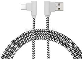 DELIGHT Gamer 90 fokos kialakítású fekete-fehér USB Type-C adatkábel 2m 55444C-BW small