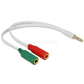 DELOCK sztereó jack apa 3.5 mm > 2 x sztereó jack anya 3.5 mm 4 pines adapter (iPhone) DL65447 small