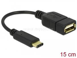 DELOCK 15cm USB Type-C 2.0 apa - USB 2.0 A típusú anya fekete adatkábel DL65579 small