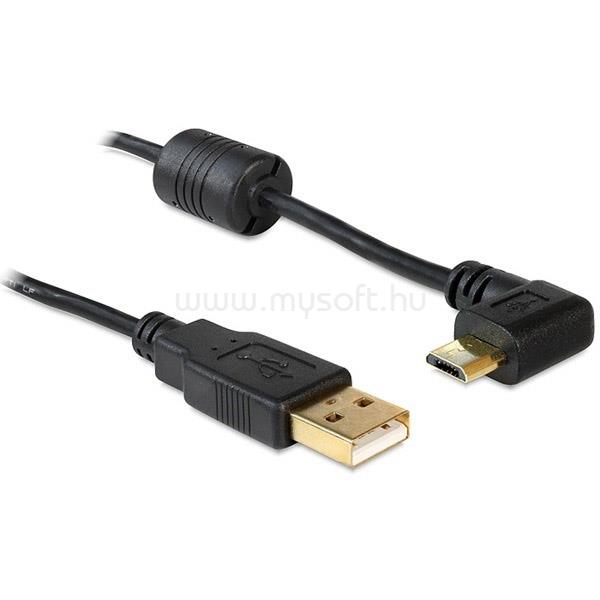 DELOCK USB-A apa > USB micro-B apa 90°-ban forgatott bal/jobb kábel