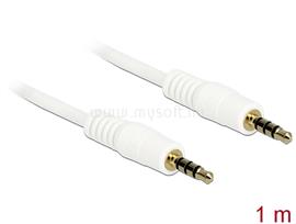 DELOCK 3.5mm 4.pol. jack dugó - 3.5mm 4.pol. jack dugó 1m fehér kábel DL83440 small