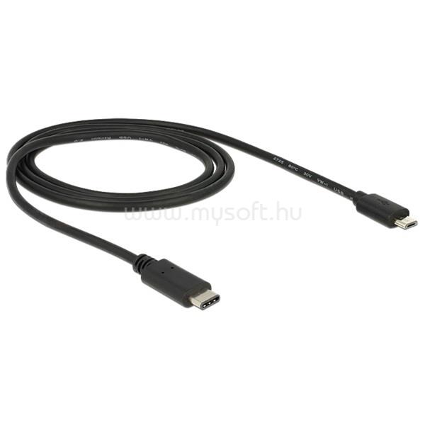 DELOCK 1m USB Type-C 2.0 apa - USB 2.0 micro-B típusú apa fekete kábel