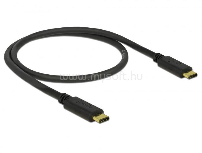DELOCK USB Type-C 2.0 apa - USB Type-C 2.0 apa 0,5m fekete kábel