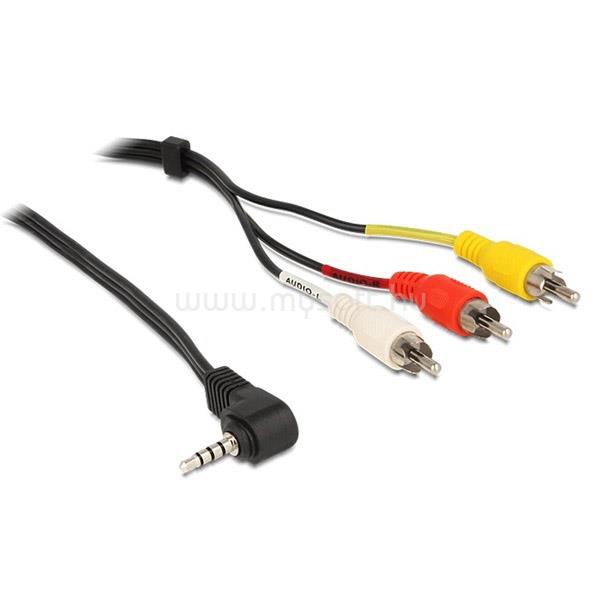 DELOCK sztereó jack 3.5 mm 4 pin apa forgatott > 3 x RCA apa 1,5 m kábel