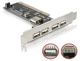 DELOCK PCI Bővítőkártya 4x külső USB + 1x belső USB 89028 small