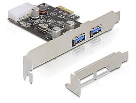 DELOCK PCI-e Bővítőkártya 2x USB 3.0 port + Low Profile 89243 small