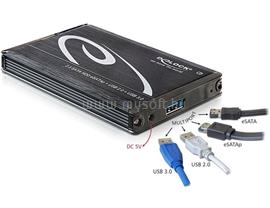 DELOCK Külső Ház 2.5" Multiport (USB 3.0 + eSATAp) / SATA3 DL42488 small