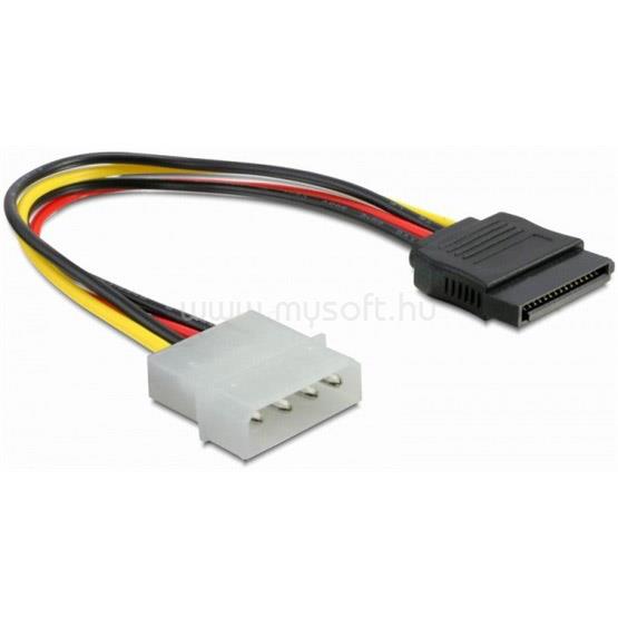 DELOCK SATA HDD egyenes - 4pin apa Molex hálózati kábel - 0,1m