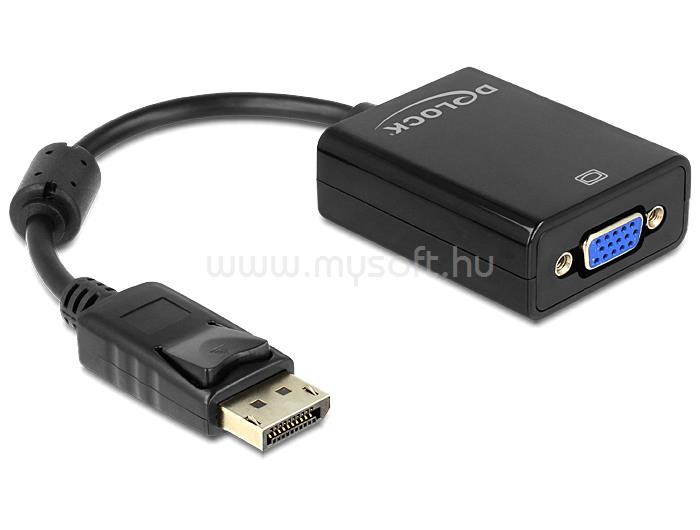 DELOCK Átalakító Displayport 1.2 male to VGA 15 pin female, fekete