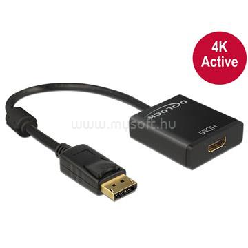 DELOCK Átalakító Displayport 1.2 male to HDMI female 4K aktív, fekete