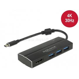 DELOCK USB 3.1 Gen 1 Type-C HUB 3x USB 3.0 Type-A + 1x HDMI (DP Alt Mode) 4K 30Hz DL63931 small