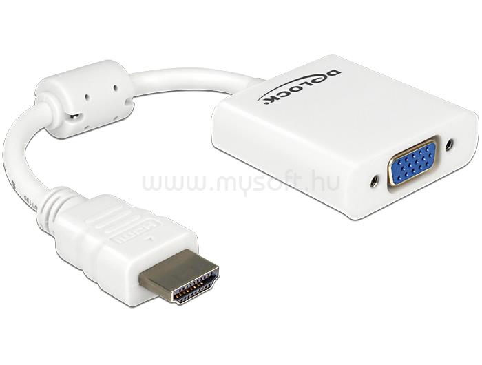 DELOCK DL65346 Átalakító HDMI-A male to VGA female, fehér
