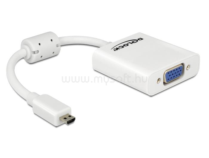 DELOCK Átalakító HDMI-micro D male to VGA female, fehér