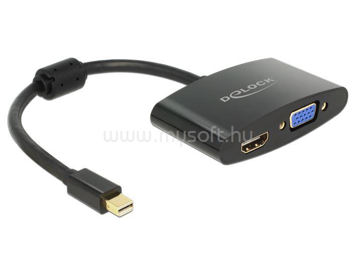 DELOCK Átalakító mini Displayport 1.1 male to HDMI/VGA female, fekete